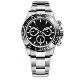 Relógios esportivos masculinos com corpo de aço inoxidável completo 40 mm mostrador preto pulseira de metal movimento mecânico relógios de pulso de designer Montre De Luxe