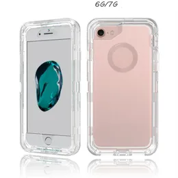 TPU PC クリア携帯電話ケース iphone 6 7 8 プラスソフト TPU ハード PC バックカバー