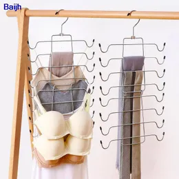 Hangers Racks Home Hanger Space Saving Organizer For Tank Top Bra Pajamas Strappy Dress Bathing Suit Hangers Multi-layer Folding Tie Rack 230227