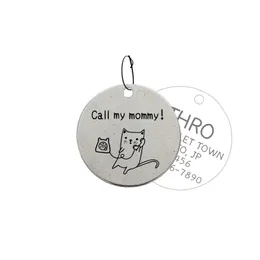 Cat Collars Leads 003 Dogs ID Tags Personalized and Custom for Pet Collar Name Funny Paintingの両側に刻まれた230227