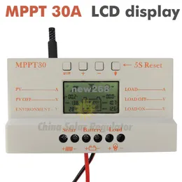 MPPT 30A solar charge controller 5V USB Charger 12V 24V Solar Panel Battery LCD Charger Controller auto work mppt 30 30Amps