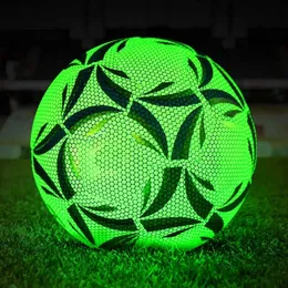 Bollar Style Luminous Soccer Ball Reflective Night Glow Football Size 4 5 Pu Slipresistent Balls Adult Child Training Futbol 230227