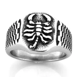 Stal nierdzewna punk vintage męskie lub damskie biżuteria Celtic Watchband Scorpion Pierścień Pierścień dla braci Sióstr FSR20W47267I