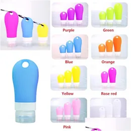 Organizador de cosméticos 38ml 60ml 90ml portátil Sile preenchimento de garrafas de viagem homens homens shampoo banheiro turismo cosméticos sílica gel bolso dro dhnex