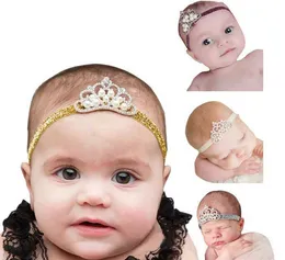 C51 NYTT SCALLION BELE Pearl Crown Baby Hair Band Children's flash pannband pannband