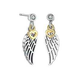 Złote Plane Serce i Wing Celring na Pandora Autentyczna biżuteria na imprezę srebrną dla kobiet Designer Projektantka z oryginalnym pudełkiem