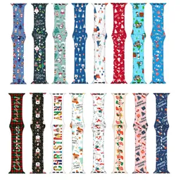 Mode Top Designer Strap Apple Watch Strap 38 mm 40 mm 41 mm 42 mm 44 mm 45 mm Watch Series Print Christmas New Printed Silicone Strap