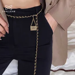 Bälten Kvinnor Luxury Desinger Chain Belt Fashion Ladies Gold Midjekedja Kvinnlig höft Hög metallklänning Kropp Midjeband Ceinture Femme X317 Z0223