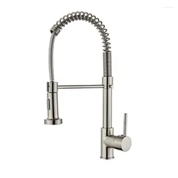 Bathroom Sink Faucets Pull Out Basin Vessel Taps Spring Style Brass Faucet And Cold Washing Antique Tap 425C