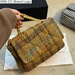 CC Marca Bolsas de Ombro Vintage Jumbo 19 Série Sacos Tecidos Clássicos de Grande Capacidade Flap Acolchoado Metal Hardware Corrente Totes Cross Coins Bolsa Designer Francês Handb