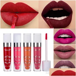 Lipstick Fexport 12 kolorów Matte czerwone wargi makijaż Lotn trwałe wodoodporne wargi połysk Batom kosmetyki upuszczenie dostarcza zdrowie piękno DH75P