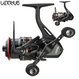 Baitcasting Reels LINNHUE Fishing Reel Lure 1000 2000 3000 Spinning Reel Double Grip Deep Shallow Spool Carp Fishing Reel Fishing With Balance Rod 230227