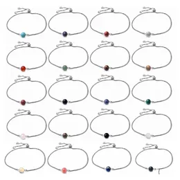 car dvr Link Chain Healing Crystal Tenns Bracelet Wristbands 8Mm Stone Beads Chakra Gemstone Cuff Bangle Anklet Jewelry Adjustable For Men Dhaum