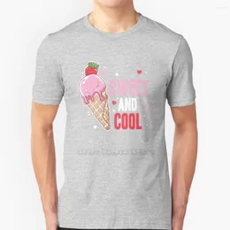 Herren-T-Shirts mit Eis- und Erdbeergeschmack, süßes Essen, Dessert, Ärmel, kurzes Hemd, Streetswear, Harajuku, Sommer, hochwertige T-Shirt-Oberteile