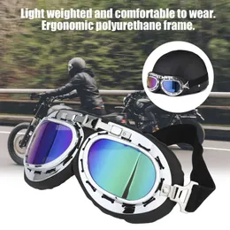 빈티지 안티 UV 오토바이 자전거 스쿠터 조종사 고글 헬멧 안경 모토 크로스 스팀 펑크 순양함 안경