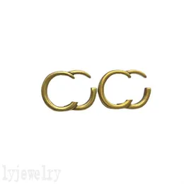 Man women luxury stud earings love 14k gold color teen girls dangling chic alloy double letters commemoration day lady jewelries designers Earrings ZB016 F23