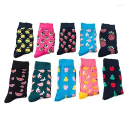 Calzini da donna 2023 Arrivo Divertente Simpatico Cartone Animato Frutta Banana Avocado Limone Cibo Felice Harajuku giapponese Skateboard