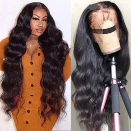 180% gęstość koronkowe przednie ludzkie peruki włosy wstępnie wysunięte perukę fali ciała Remy Brazylijczyk dla czarnych kobiet t
