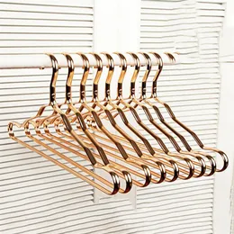 Hängar Racks Aluminium Alloy Clothing Hanger 5/10pcs Golden Hållbara inhemska kappa Vuxna barn som hänger leveranser 230227