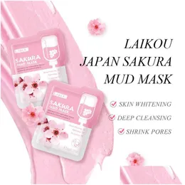 Diğer cilt bakım araçları Laikou Sakura Çamur Yüz Maskesi Derin Temizleme Büzülme Gözenekleri Nemlendirici Siyah Kehreli Yüz Krem Damlası Teslimat DEALT DH5MC