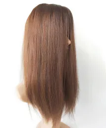 Stock T2-B3/2# WIG JUIDA KOSHER SHEITEL WIGS ombre Brown Color 4*4 Multidirecional Top 130% Densidade Mongol Virgem Virgem Human Wigs