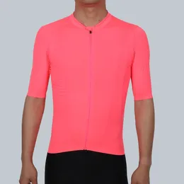 Cycling Shirts Tops SPEXCEL Fluorescence Pink PRO TEAM AERO 2 Cycling jersey short sleeve Men women est technology fabric Quality 230227