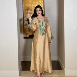 abayas kleider ethnische kleidung abayas dubai goldene seidenstickerei pailletten nahöstliches muslimisches gewandkleid