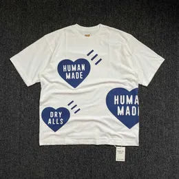 Herr t-shirts 2023SS Human Made T-shirt män kvinnor 1 högkvalitativ hjärttryck överdimensionerad hip-hop topp tees b4
