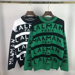 Herrtröjor män kammade broderi crewneck stickade bomull Ribbade långa ärmar för kvinnor 18051147