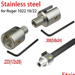 Bränslefilter för rostfritt stål fatstrådskydd Ruger 1022 10/22 munstycksbroms 1/2x28 5/8x24 DHJLJ