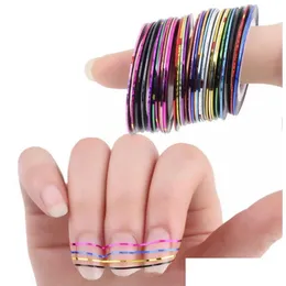 Stickers Decals Mixed Colors Rolls Stri Tape Line Nail Art Tips Decoration Sticker Beauty Nails Care Accessories Drop Delivery Hea Dhrnc