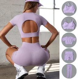 Йога наряды Sport Set Women Fitness Yoga Set Trabilout Одежда для женщин леггинсы спортивные шорты для бюстгальтеров.