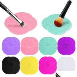 Sponges Applicators Cotton Brush Cleaning Mat Sile Professional Pinceles Makeup Comestic Tool Washing Scrubber Board Cleaner Pad Dhyjr