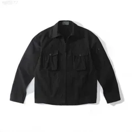 2023NEW BLUSE MĘŻCZYZNE Koszule Męskie koszule Spring i Autumn Ghost Overshirt Botton Nylon Tela Mens Street Fashion All Black Armbandnkij