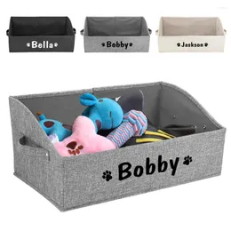 Dog Apparel Personalized Cat Toy Storage Box Free Print Name Pet Clothes Basket Foldable Pets Organizer Baskets For Dogs Cats