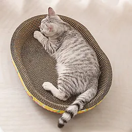 Cat Furniture Scratchers Scratch Board Pad Grinding Nails Interactive Protecting Pet Toy Corrugated Large Size w Scratcher Cardboard 230227