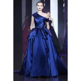 Elegante sera blu royal con gonna staccabile Abiti da ballo in raso con linea Celebrity Abiti da red carpet Custom Made 328 328