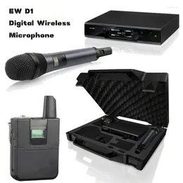 Microphones EW D1 Professional True Diversity Digital Wireless Microphone System Single Handheld Headset Lavalier Microfone For