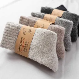 Herrensocken Socken Männer Super dickere feste Socke Merinowolle Kaninchensocken gegen kalten Schnee Russland Winter warme lustige glückliche männliche Socke Z0227