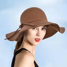 Boinas da primavera Autumn Winter Women Lady Lady Outdoor Travel Cap Moda Felt Hat Hat Hats Filt Hats