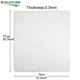 Wall Stickers 3mm Self Adhesive Home Decor paper Living Room Bedroom and Children's Peel Stick Brick Sticker 12 PCS 230227