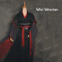 Tema kostym halloween cosplay wei wuxian anime come grandmaster of demonic cultivation cosplay mo dao zu shi porslin broderi hanfu suitl230227
