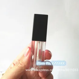 Storage Bottles 30PCS Empty Square Clear Plastic Lip Gloss Tube Elegant Lipstick Sample Bottle Black Cap Cosmetic Lipgloss Package