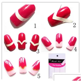 Klistermärken dekaler manikyr nagelkonst diy franska guider klistermärke för kvinnor märke makeup verktyg släpp leverans hälsa skönhet salong dhs7n