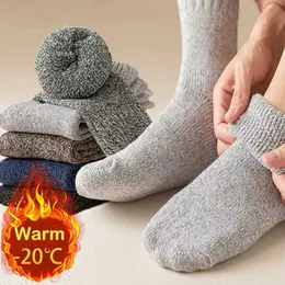 Herrstrumpor Män förtjockar ullstrumpor Högkvalitativ handduk Keep Warm Winter Socks Cotton Christmas Gift Socks For Man Thermal Against Cold Sock Z0227
