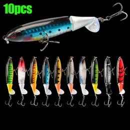 Baits Lures 10PCS Whopper Plopper 10cm13g Topwater Fishing Lure Artificial Hard Bait Plopper Soft Rotating Tail Fishing Tackle Fishing Bait 230227