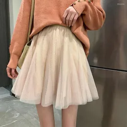 Gonne 2023 Mini gonna in tulle da donna estiva Ragazza studentessa A-line Meash Elegante abito da festa di nozze quotidiano