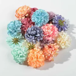 Faux Floral Greenery 50pcs Cheap Artificial Flower Silk Hydrangea Heads For Home Wedding Party Decoration DIY Wreath Scrapbooking Craft Fake Flowers Z0227