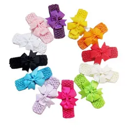 Q21 Neue Kinderstirnbänder Bowknot Haarband Baby Haar Band Schwalbenschwanz Bowknot Stricken Haarband Stirnband