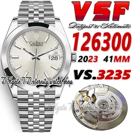 2023 sbf126300 3235 VSA3235 Automatic Mens Watch 41MM Polished Bezel Silvery Dial Stick Markers SS 904L JubileeSteel Bracelet Super Edition eternity Watches